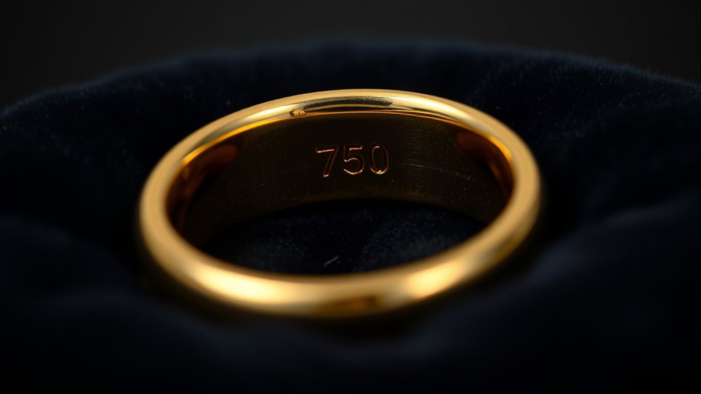 750 gold purity mark