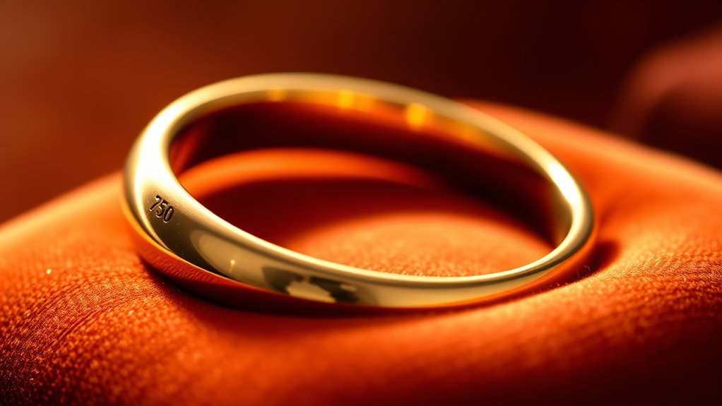 750 stamp confirms 18 karat gold