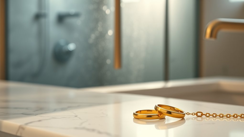 avoid gold jewelry in shower