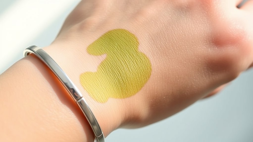 copper causes skin staining