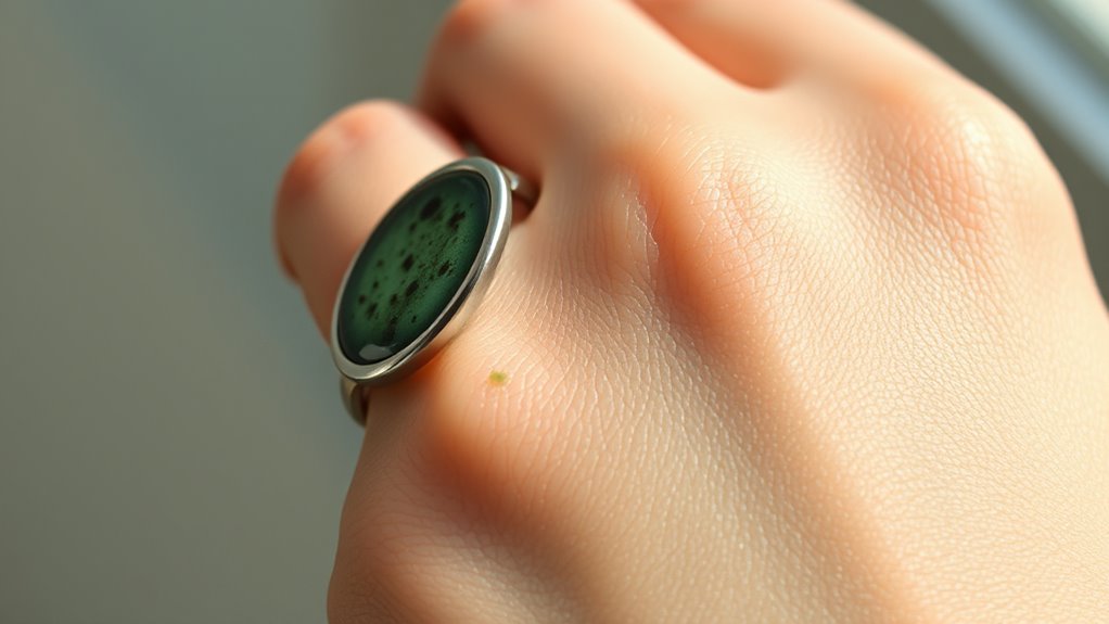 copper oxidation causes green staining