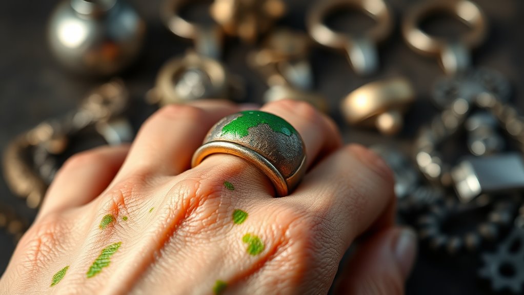 copper reaction causes skin stains