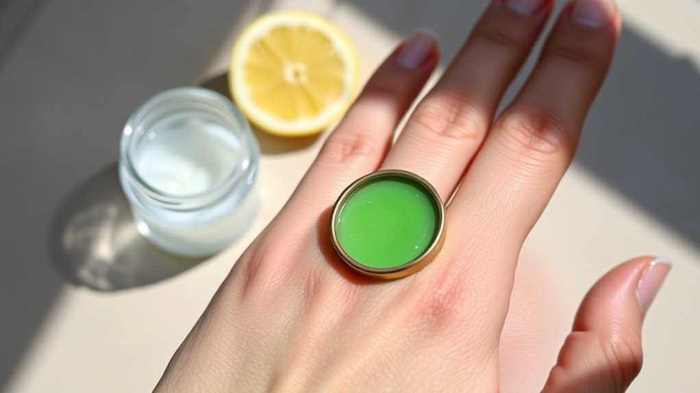 copper reacts with skin