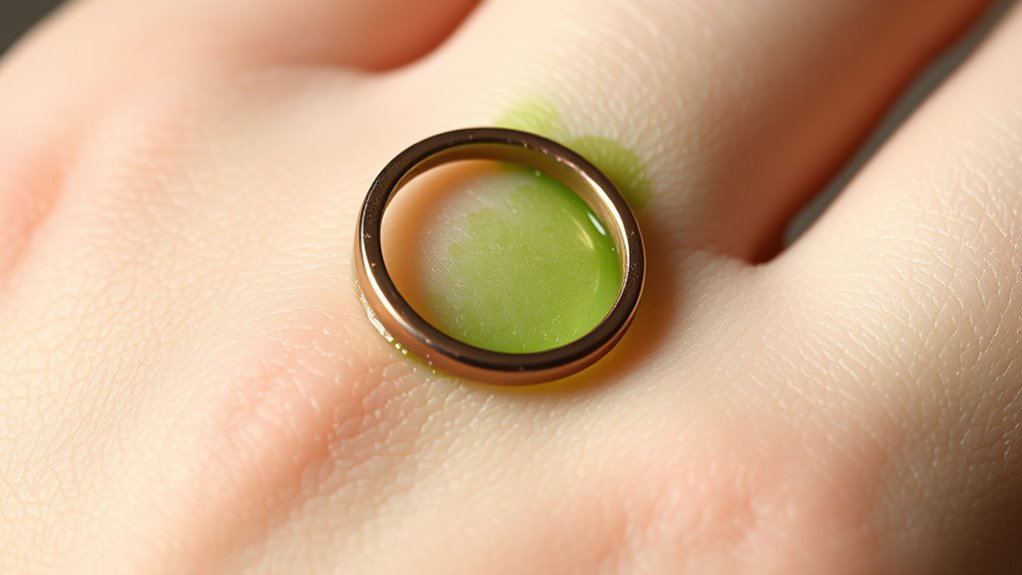 copper reacts with skin