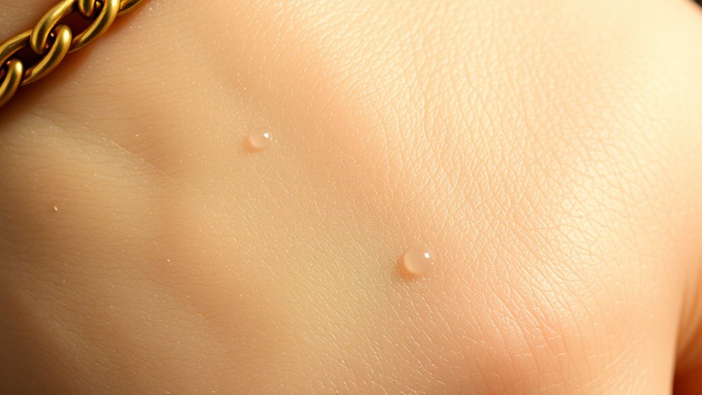 copper reacts with skin