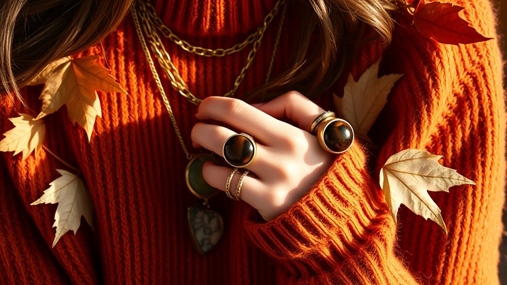 earthy layered winter jewelry