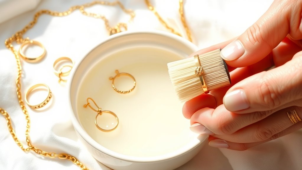 gentle cleaning keeps gold shining