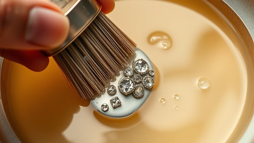 gentle scrubbing for jewelry