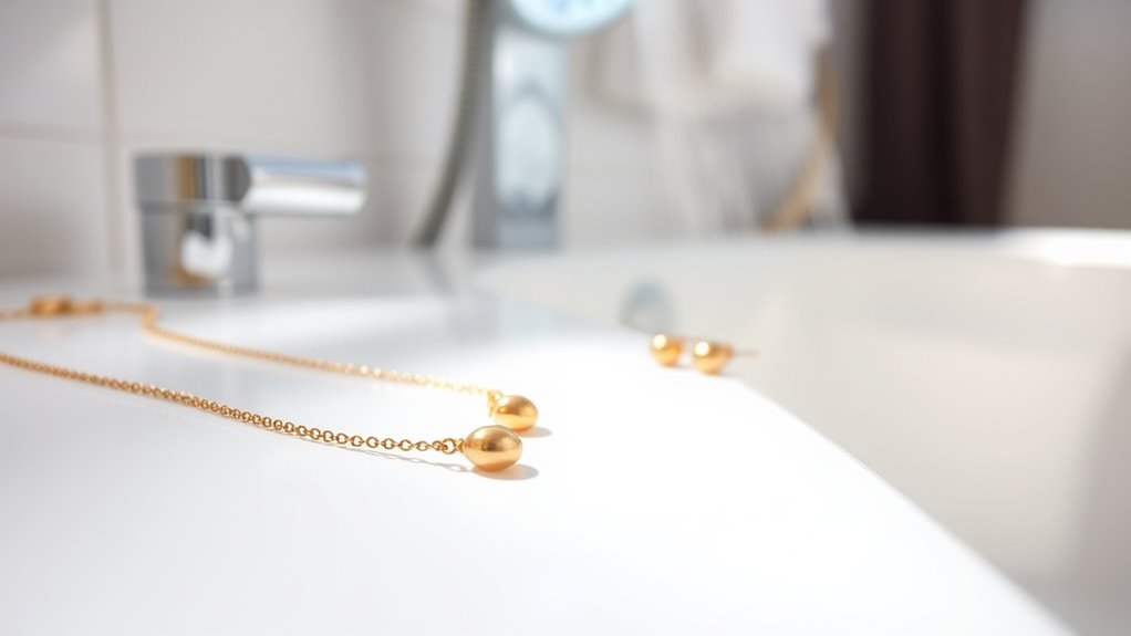 gold jewelry water effects