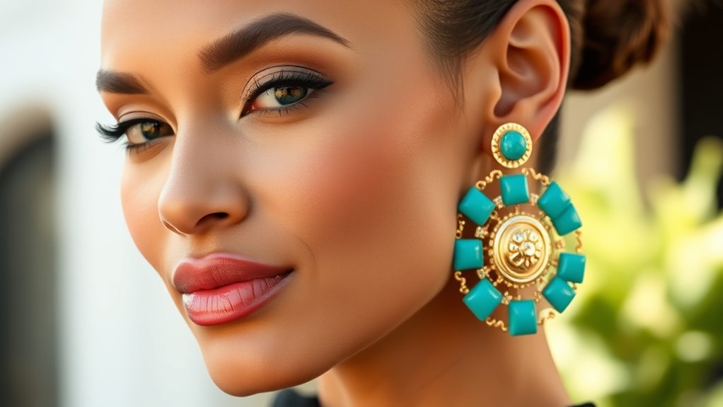 highlight face with earrings