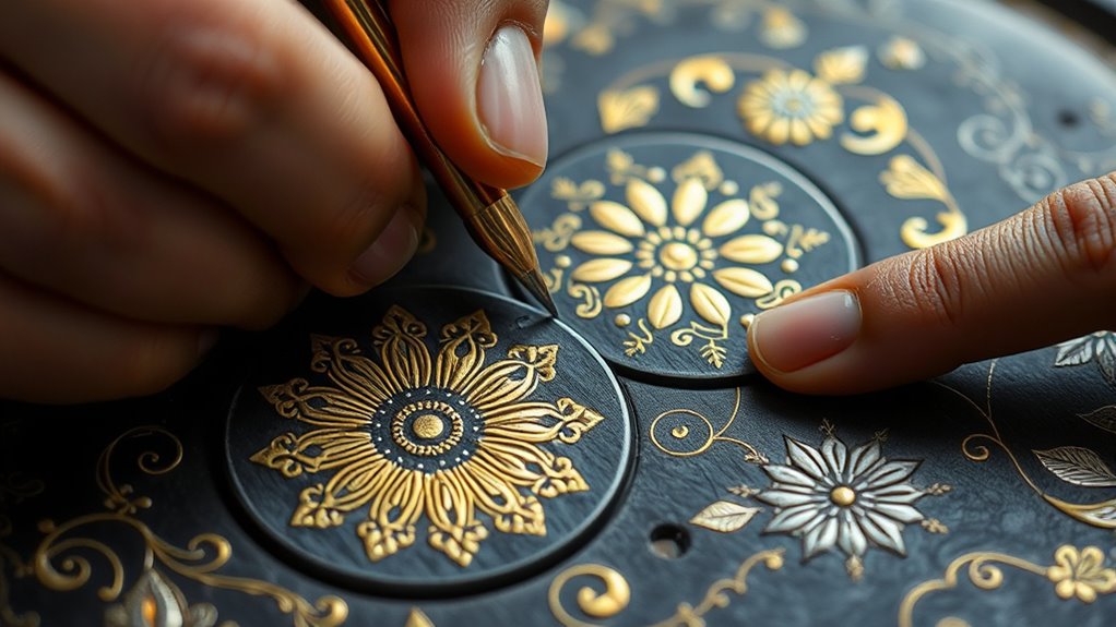 intricate metal inlay craftsmanship