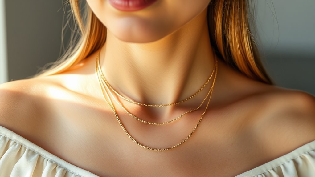layered gold necklace styling