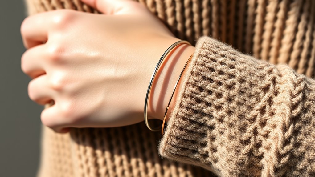 layered mixed metal bangles