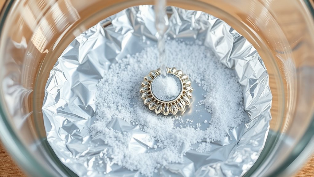 line foil sprinkle baking soda