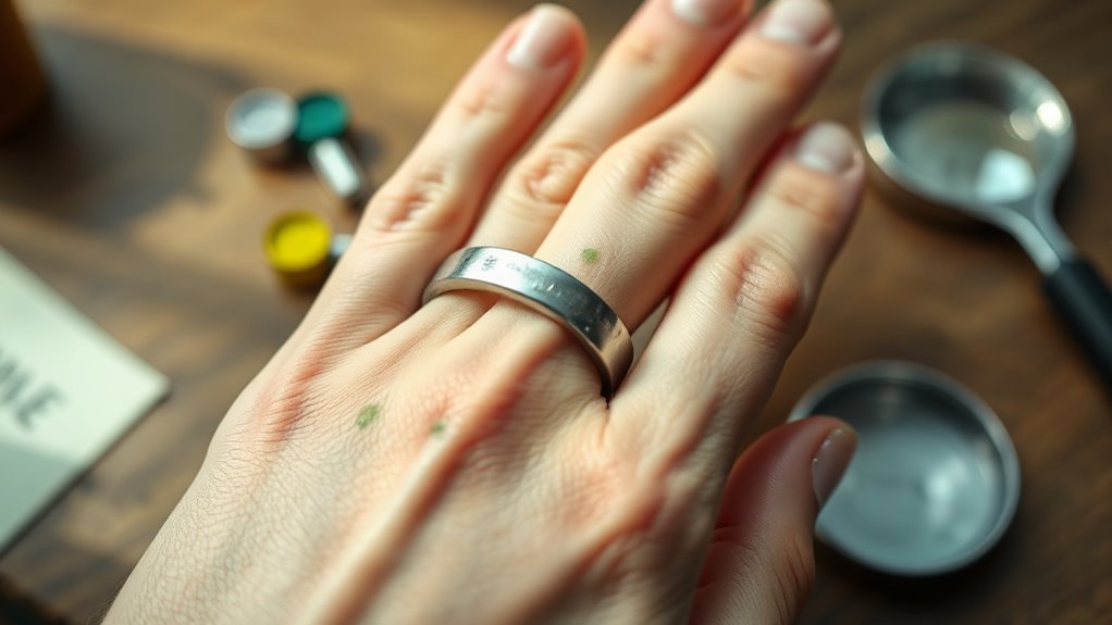 metals causing skin stains