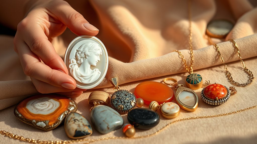 natural contrasting cameo materials
