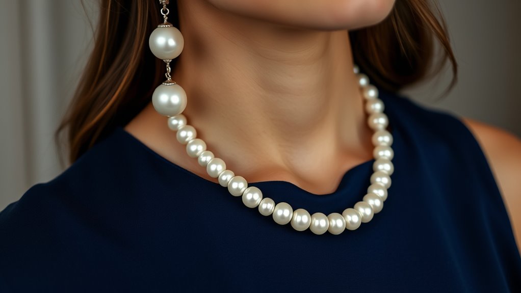 navy blue pearl elegance
