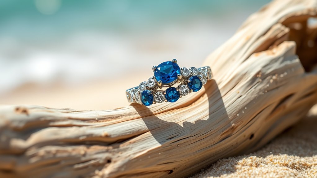 ocean inspired sapphire eternity ring