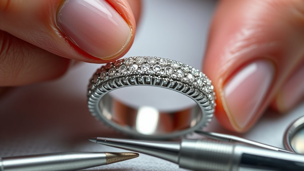 precise detailed gemstone setting