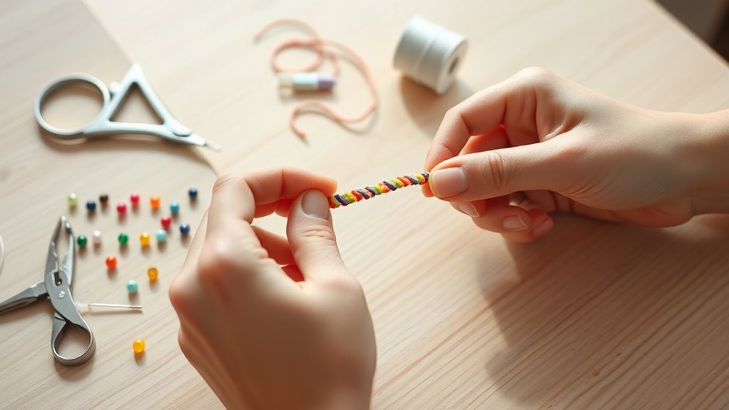 replace elastic and secure beads