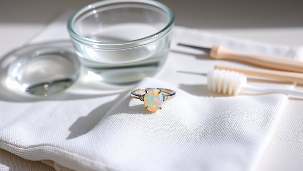 use gentle soap and cloth