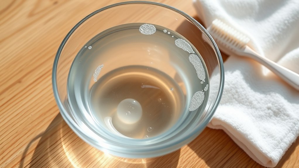 use gentle soap solution