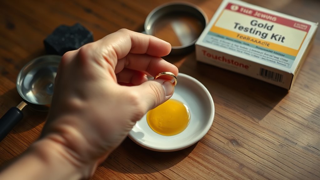 visual and chemical gold tests