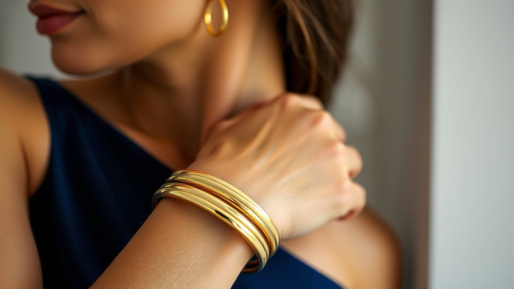 yellow gold enhances navy elegance
