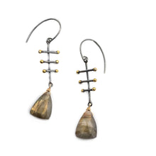 Load image into Gallery viewer, Labradorite Triangular Earring
