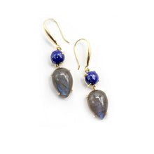 Load image into Gallery viewer, Lapis and Labradorite Earring
