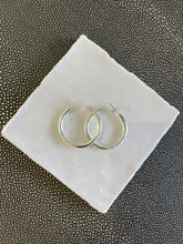 Load image into Gallery viewer, Silver Tube Medium Hoops
