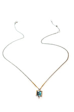 Load image into Gallery viewer, Square Labradorite and Blue Zircon Necklace
