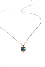 Load image into Gallery viewer, Square Labradorite and Blue Zircon Necklace
