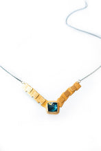 Load image into Gallery viewer, Teal Kyanite Square Pivot Necklace
