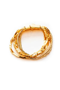 Gold Cubic Magnetic Bracelet