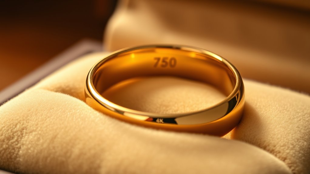 750 stamp indicates 18k gold