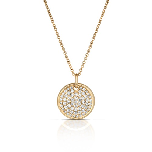 Diamond Pave Disc Necklace
