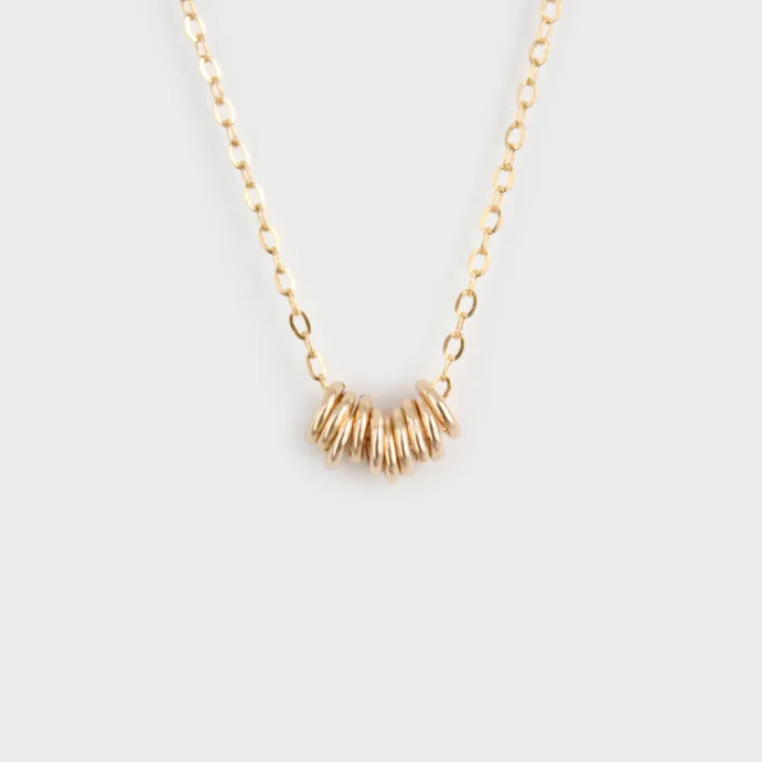 Gold Multi Ring Necklace