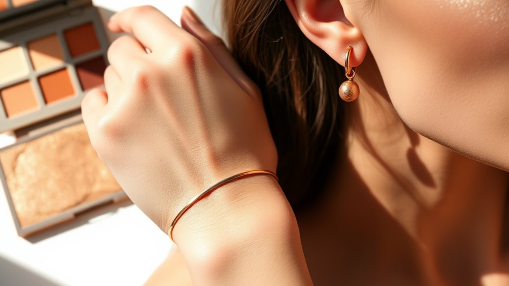 coordinate jewelry and makeup