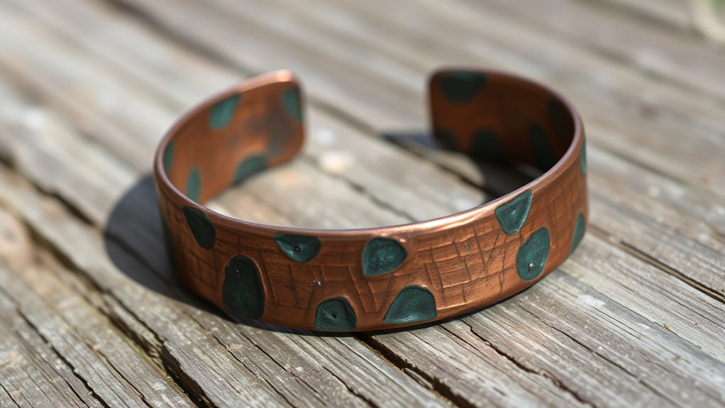 dull greenish aged appearance