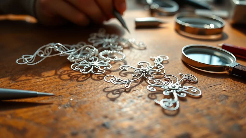 intricate delicate jewelry crafting