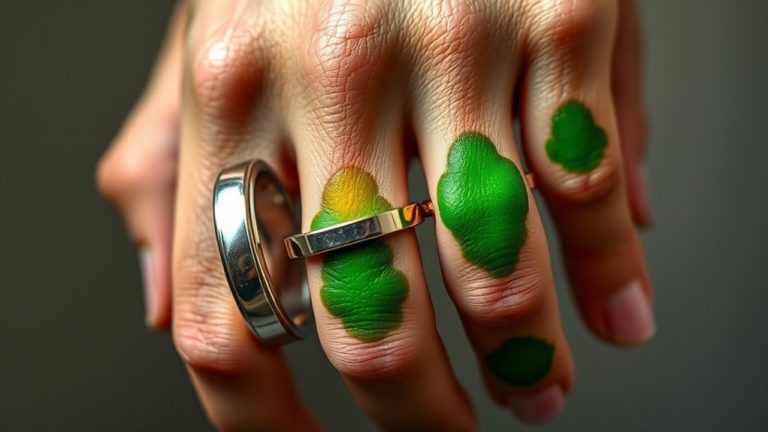 metal reacts with skin