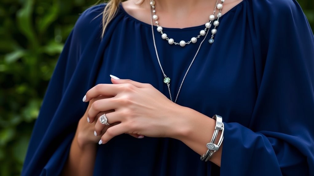 navy blue dress jewelry tips