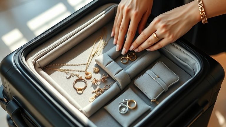 secure jewelry in travel case
