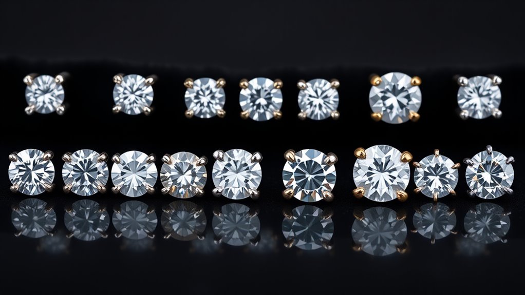 diamond stud earring settings