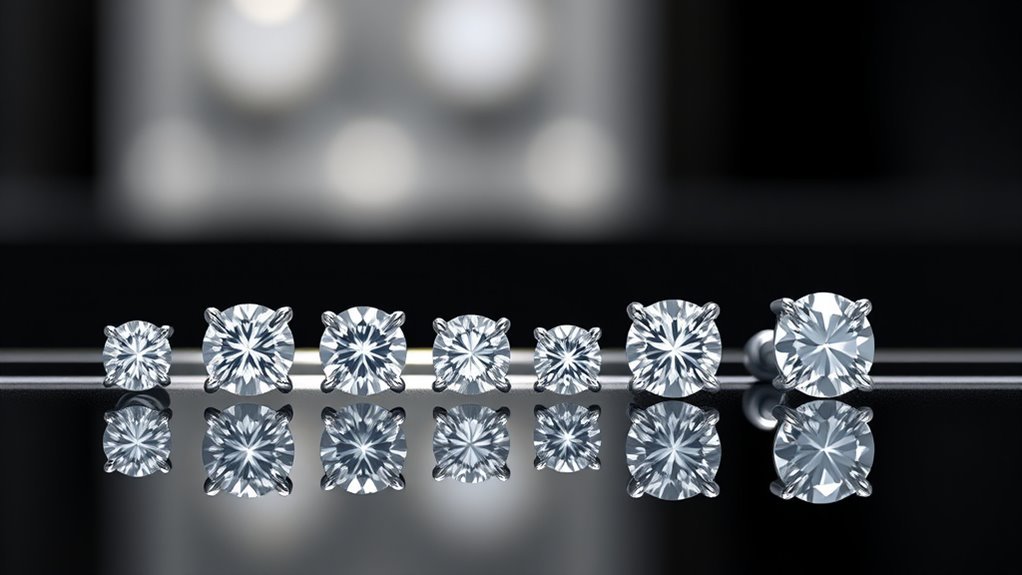 diamond stud earring sizes
