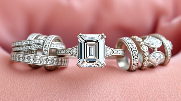 emerald cut wedding bands