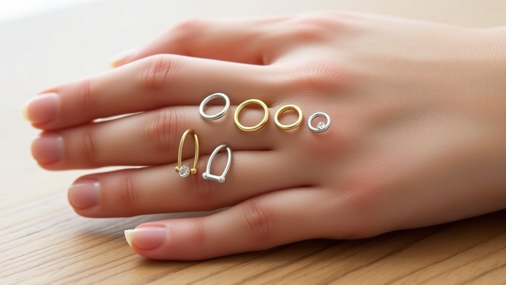 healing nose rings selection