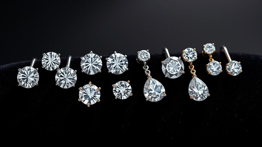 lab created diamond earrings
