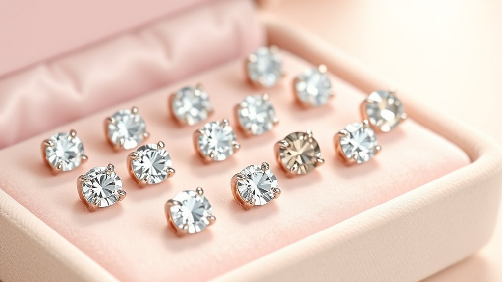 sparkling cz stud earrings